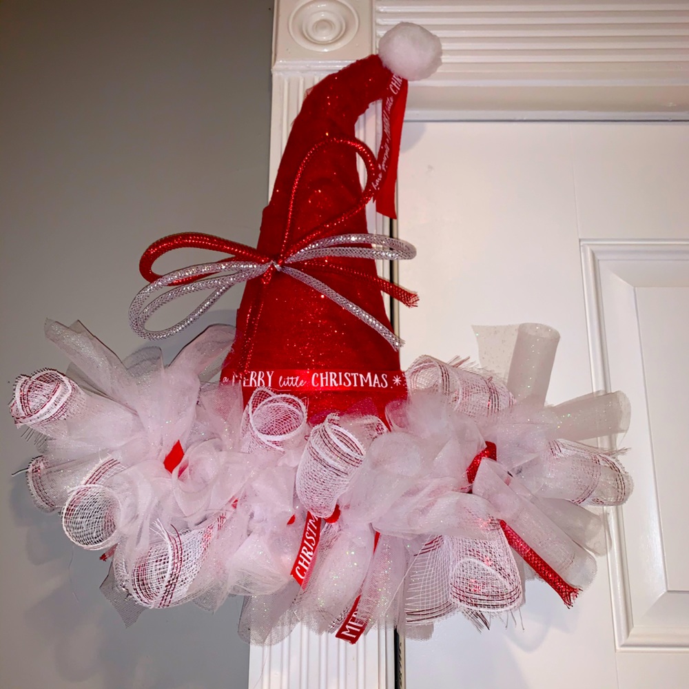 Christmas Santa hat wreath